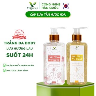 Bộ đôi sữa tắm trắng da, Cặp sữu tắm hương hước hoa, Lưu Hương Lâu V9QUEEN