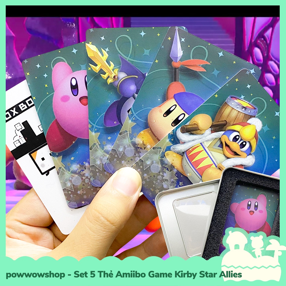 [Sẵn VN - Hỏa Tốc] Set 5 Thẻ Amiibo Card Scan NFC Game Kirby Star Allies Cho Máy Game Nintendo Switch / Lite / Oled