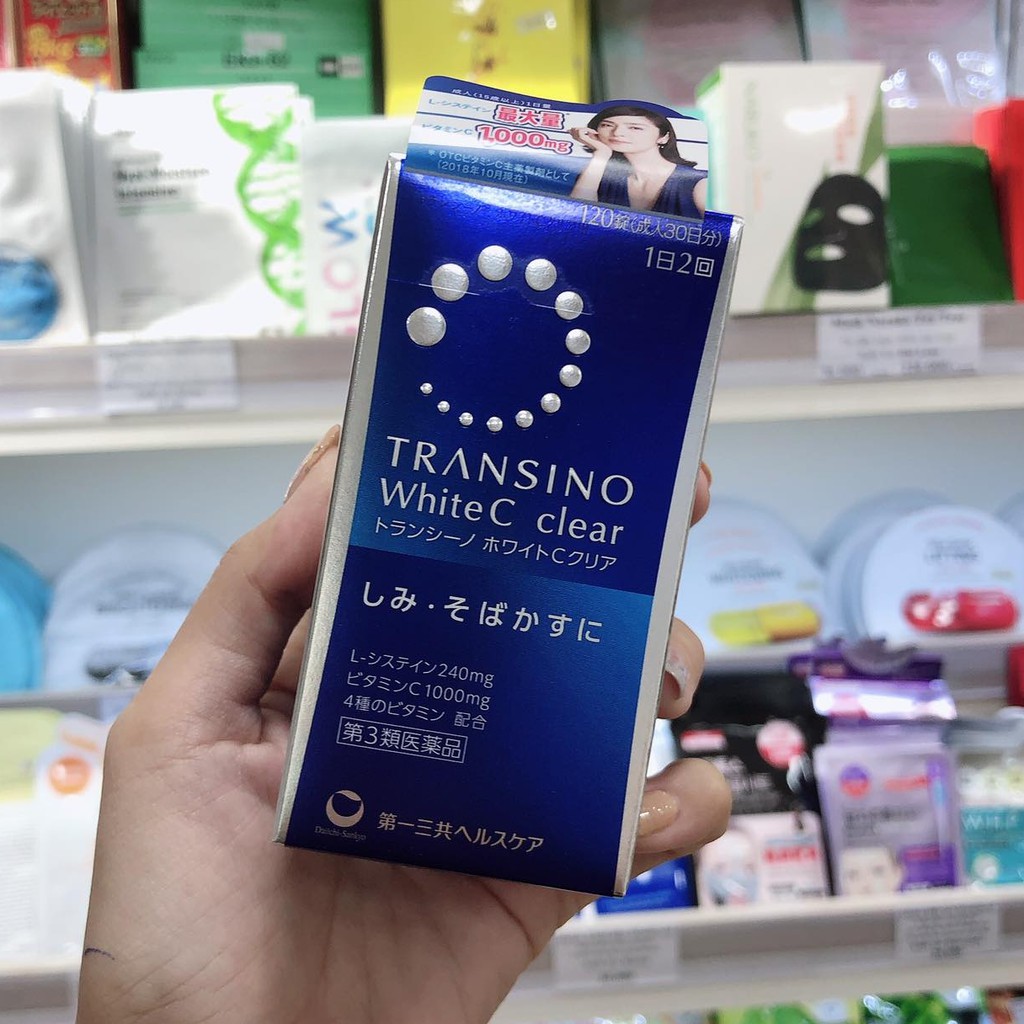 TRANSINO XANH - Viên Uống Giảm Nám, Trắng Da Transino White C Nhật Bản 120 Viên