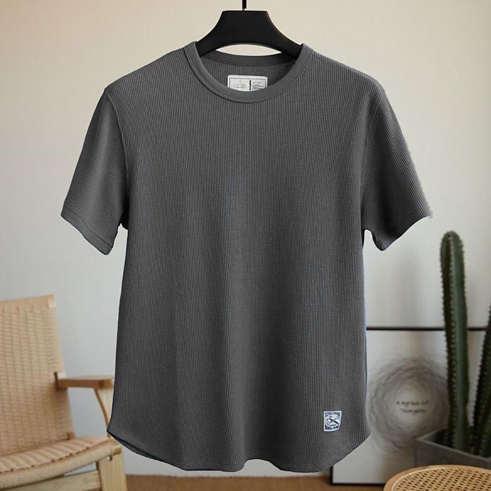 Áo Thun Nam, Áo Phông Nam Cổ Tròn Tay Ngắn Trơn OLMEN Cotton Co Giãn Phong Cách Trẻ Trung Đẹp Slim