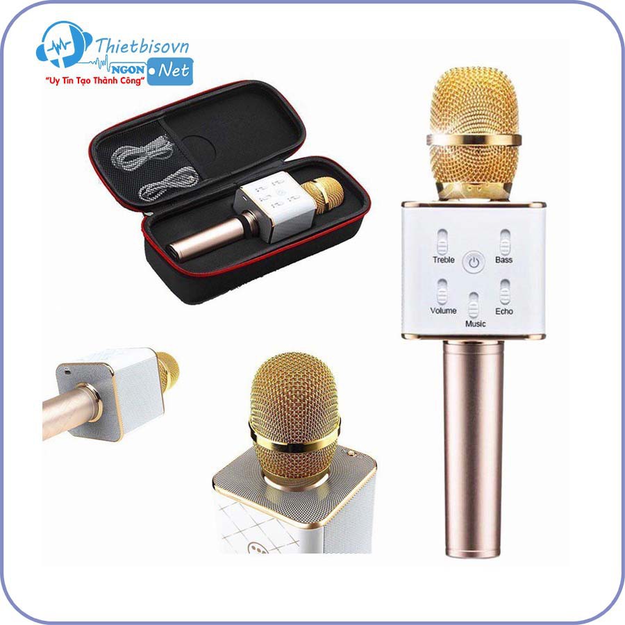 [Nhập ELVUIQTQD giảm 20K] Micro Karaoke Q7 Loa BLuetooth-Mic Thế Hệ Mới mua rẻ mua