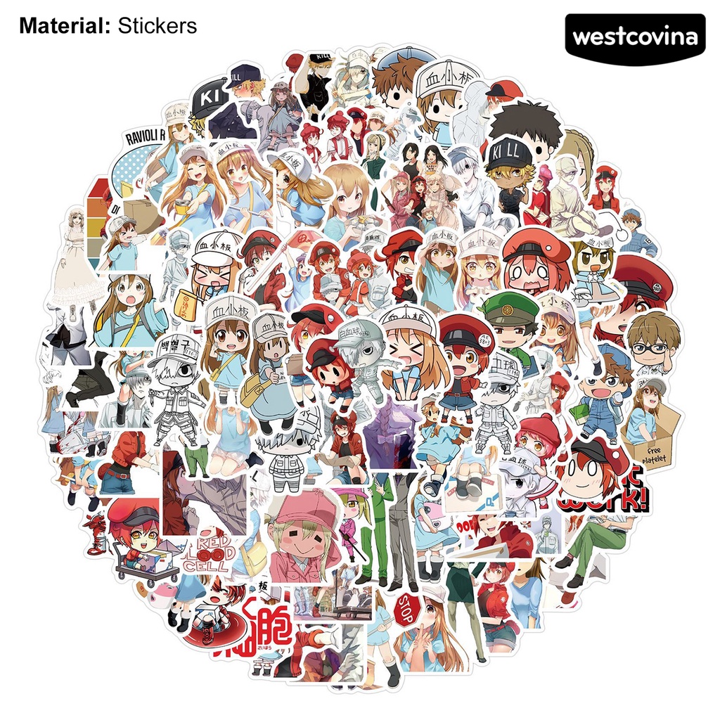 [Hot]✍Set 100 Miếng Dán Hoạt Hình Sáng Tạo Trang Trí Tủ Lạnh