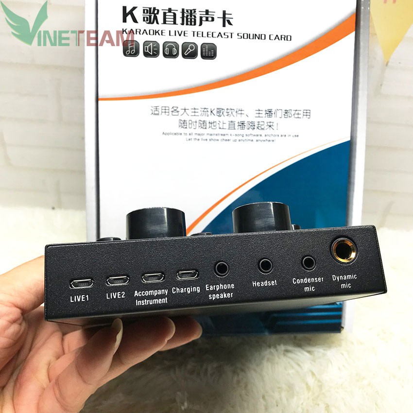 BỘ SOUND CARD V8 CHÍNH HÃNG HÁT VÀ THU KARAOKE CHO ĐIỆN THOẠI, MÁY TÍNH CỰC HAY