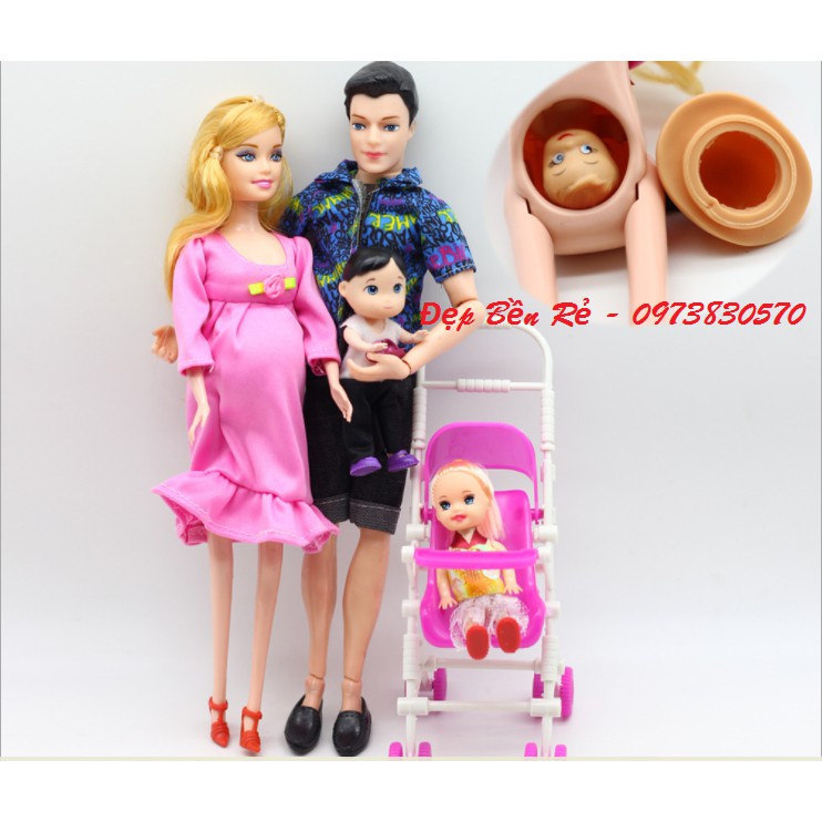 Hộp Quà Tặng Búp Bê Gia Đình Barbie Bầu Hạnh Phúc - GD1