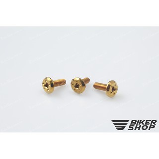 Ốc lục giác dẹp bi 4x12 xi vàng CNC