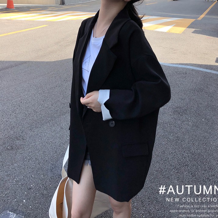 Áo khoác blazer nữ màu trơn thời trang