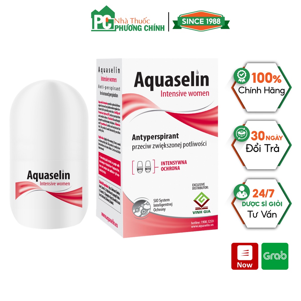 Lăn Nách Khử Mùi Aquaselin Nữ Intensive Women Giúp Khử Mùi &amp; Giảm Mồ Hôi Cho Nữ Giới (50ml)