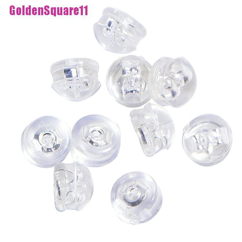 Bộ 10 Nút Bịt Bông Tai Bằng Nhựa Mềm Trong Suốt Tiện Dụng