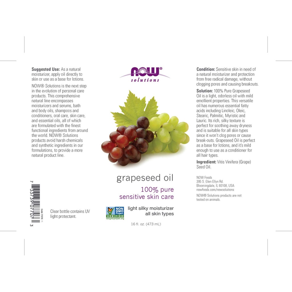 Dầu Hạt Nho Now_NOW Solutions Grapeseed Oil 118ml | BigBuy360 - bigbuy360.vn