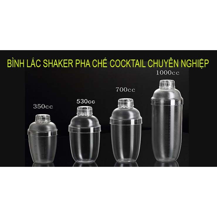 Bình lắc shaker pha chế cocktail trà sữa nhựa