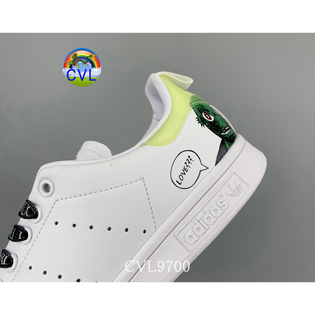 Adidas Stan Smith Leather Eg5152 Adi Clover Bright White Aviation Lime Green Men's And Women's Small White Shoes