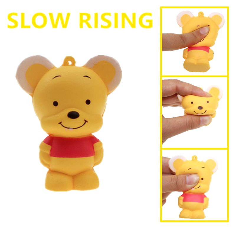 ✨ Winnie the pooh ✨ Kawaii Squishy Slow Rising Simulation Slow Rebound squeeze Stress Reliever Toys key ring
