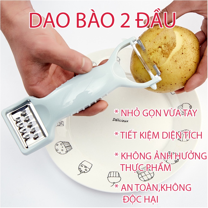 Dao Bào 2 Đầu Tiện Ích,Đa Năng , Đồ Nạo Củ Quả Gọt Trái Cây 2in1 (DAO BÀO NHỎ)