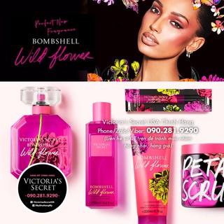 Nước hoa Bombshell Wild Flower 50mL, 250mL hương hoa dại của sa mạc nắng và cát, hoa sen ngát hương - Victoria's Secret