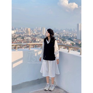 Áo gile len viền lượn chất dày