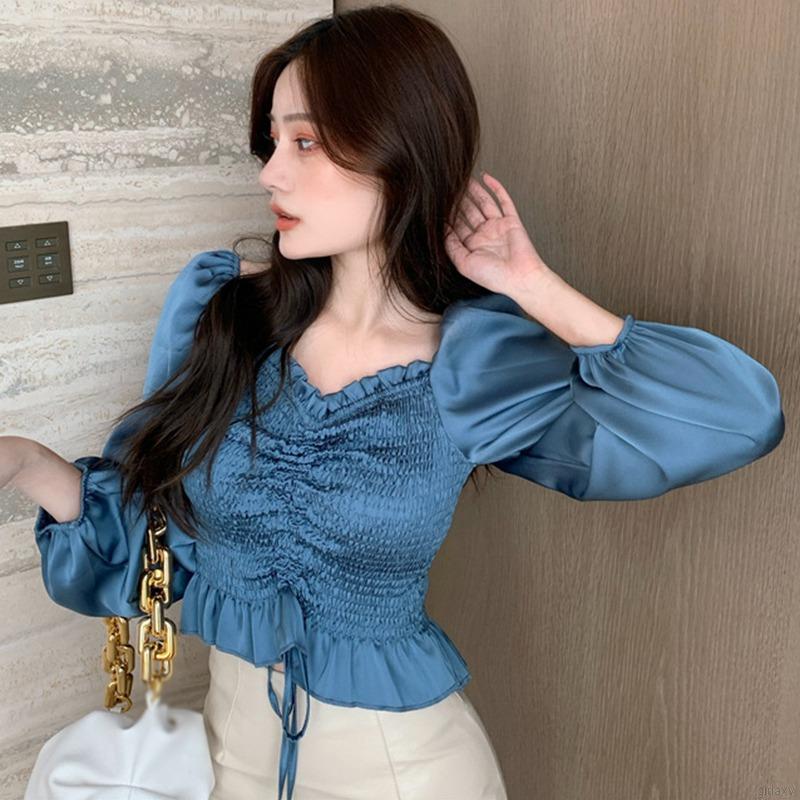 Áo Trễ Vai Dây Rút Thời Trang Dành Cho Nữ