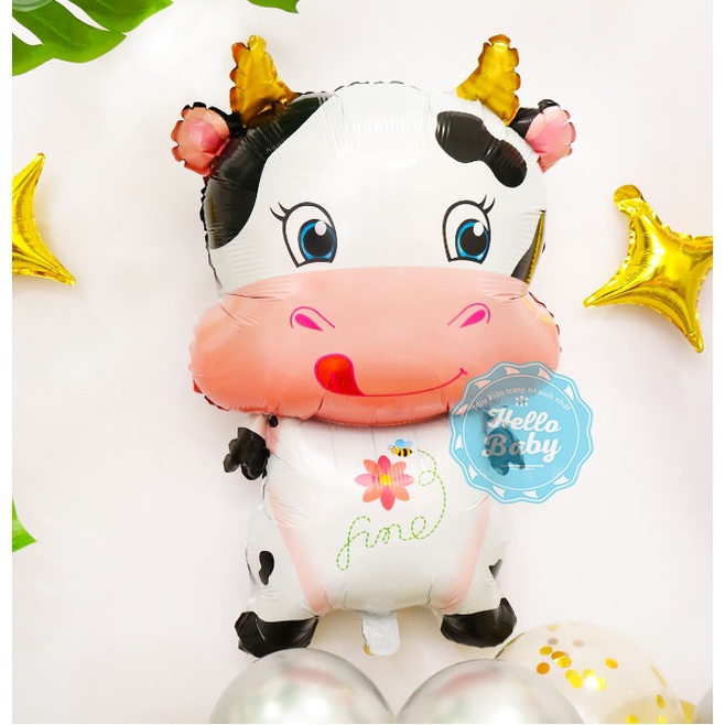 Bóng hình Trâu Vàng - Bò Sữa trang trí sinh nhật cho bé