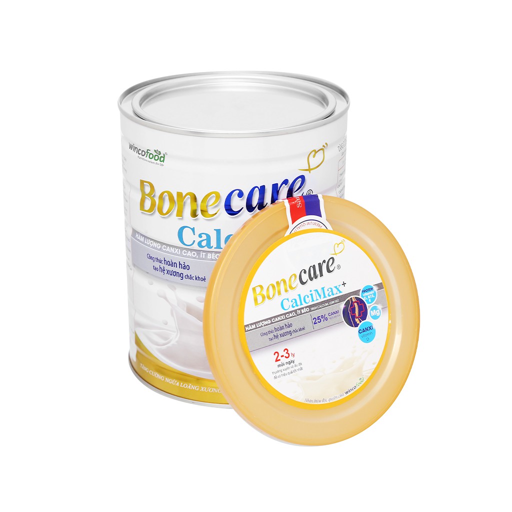 Combo hộp 2 lon Sữa bột Wincofood Bonecare CalciMax+ tăng sức đề kháng cơ thể, ngừa loãng xương, ngừa tiểu đường, đẹp dạ
