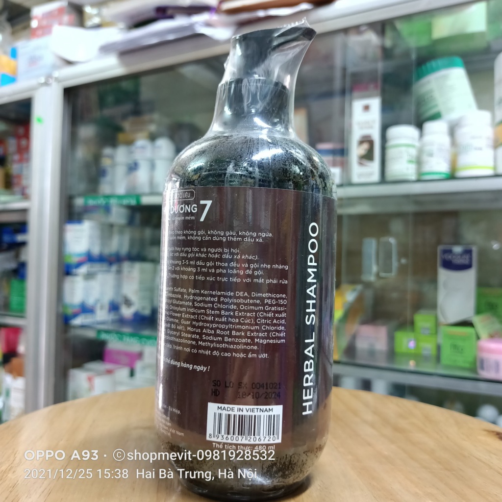 [Chính hãng] Dầu gội dược liệu Thái Dương 7 chai 480ml
