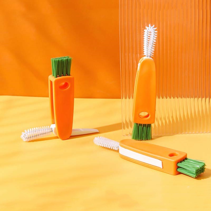 Cọ vệ sinh bình nước hình cà rốt 3 trong 1 chuyên dụng