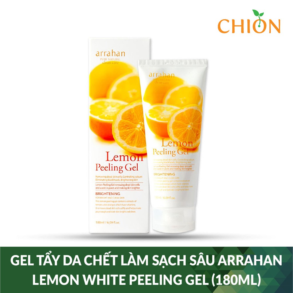 Gel tẩy da chết làm sạch sâu và giúp trắng da Arrahan Lemon White Peeling Gel (180ml) - Hàn Quốc Chính Hãng