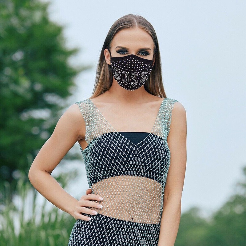 Khẩu trang đính đá cao cấp