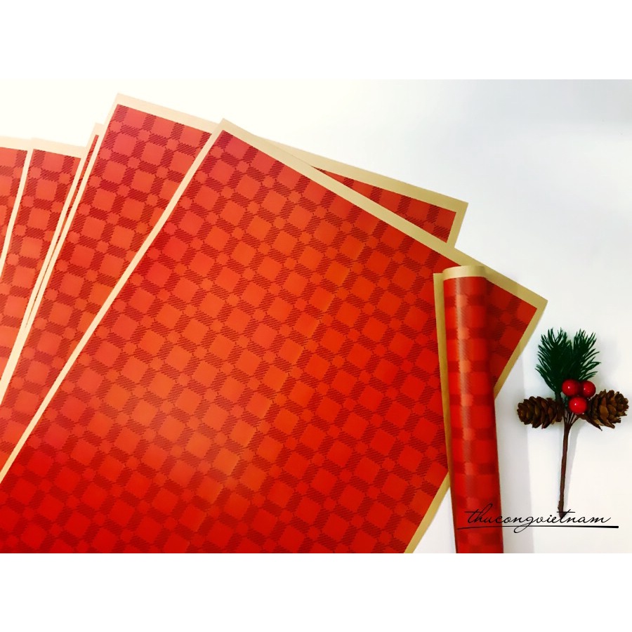 Giấy gói quà kraft Nhật A3 tông đỏ