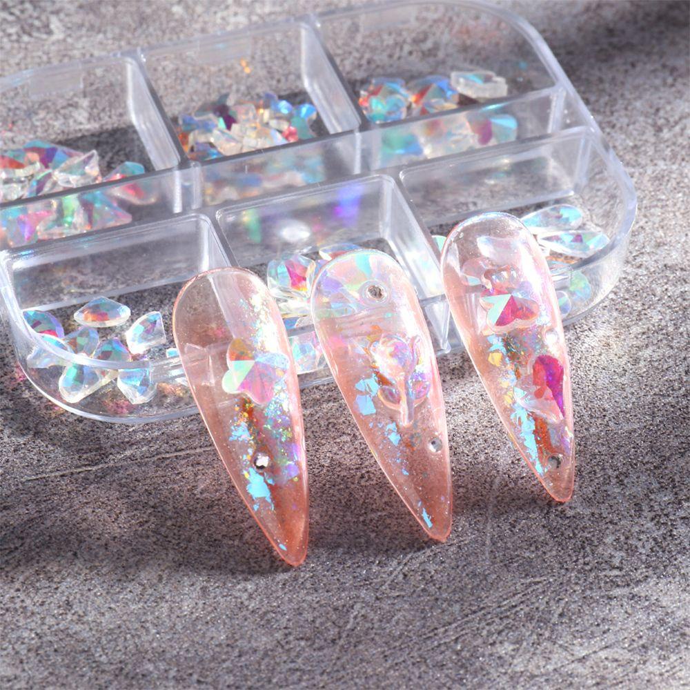 Giai Điệu 6 Ngăn Móng Tay 3D|Mặt Dây Chuyền Hình Hoa Hồng Đính Đá Cực Quang