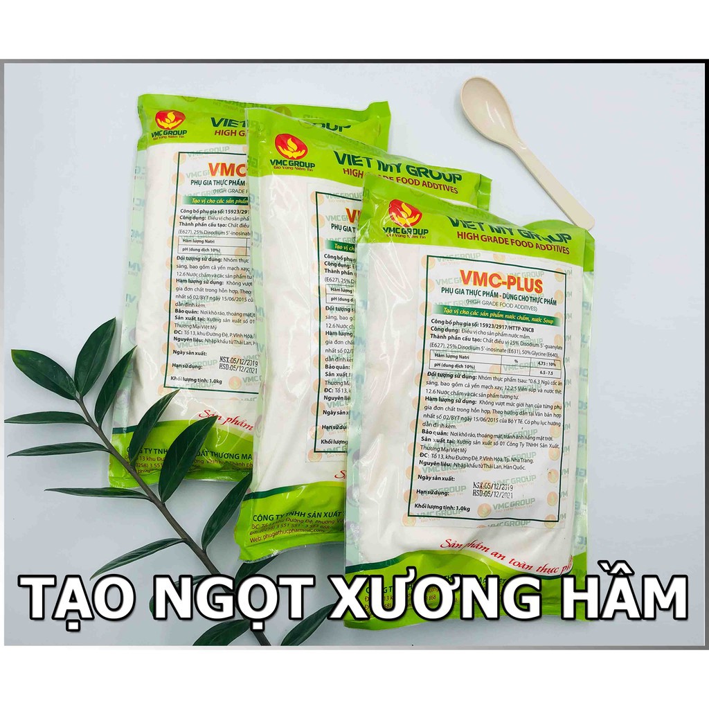 Phụ gia tăng độ ngọt, điều vị cho nước dùng, giò chả VMC PLUS gói 1kg