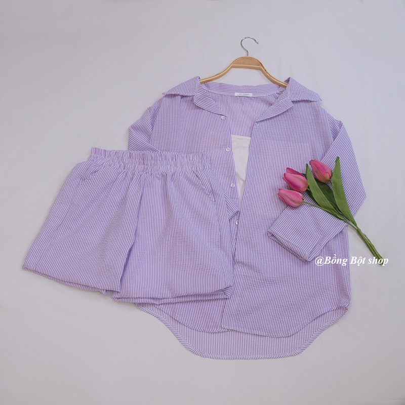 SET SƠ MI ĐŨI HÀN 2 MÓN (ÁO QUẦN KHÔNG KÈM BRA) ULZZANG HOT HÈ 2022