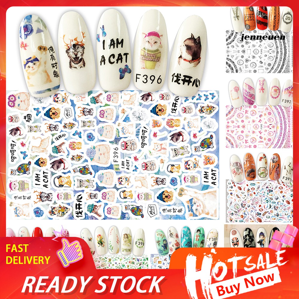 [Hàng mới về] Miếng Dán Trang Trí Móng Tay Hoạ Tiết Động Vật Dễ Thương