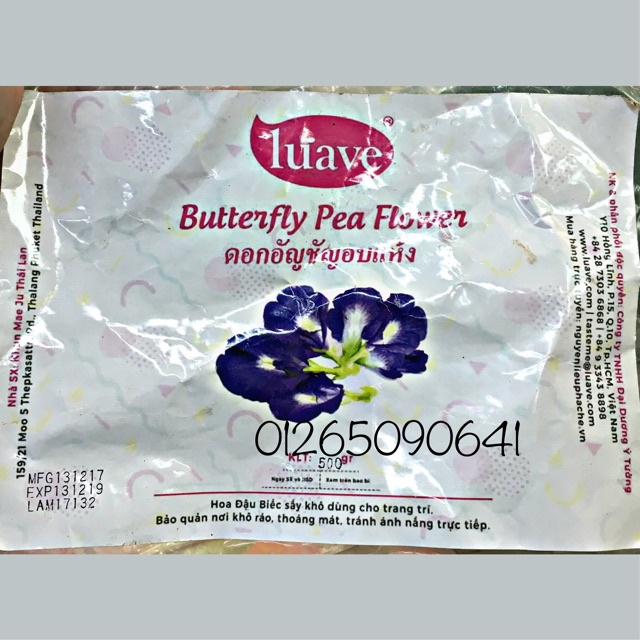 Hoa đậu biếc khô đóng gói 100 gram