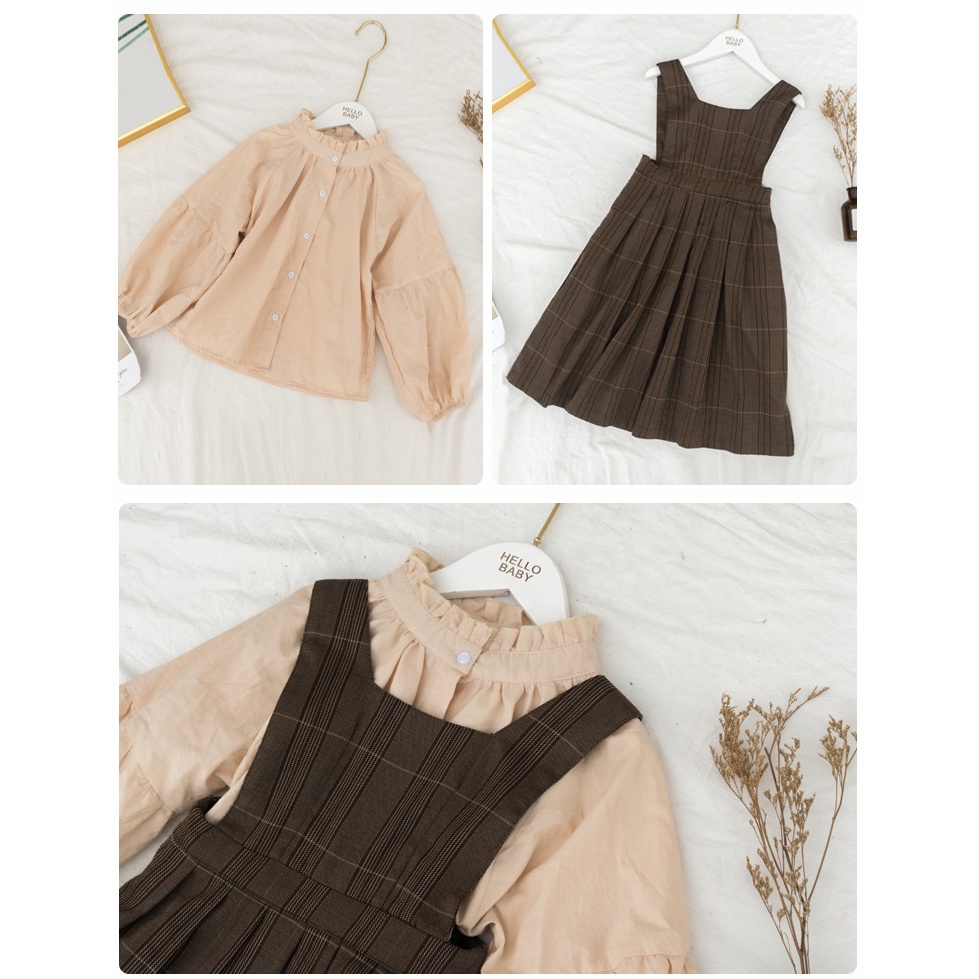 Váy bé gái Marke Dress công chúa mặc cùng áo lót thô cao cổ mang phong cách thanh lịch và hoài cổ