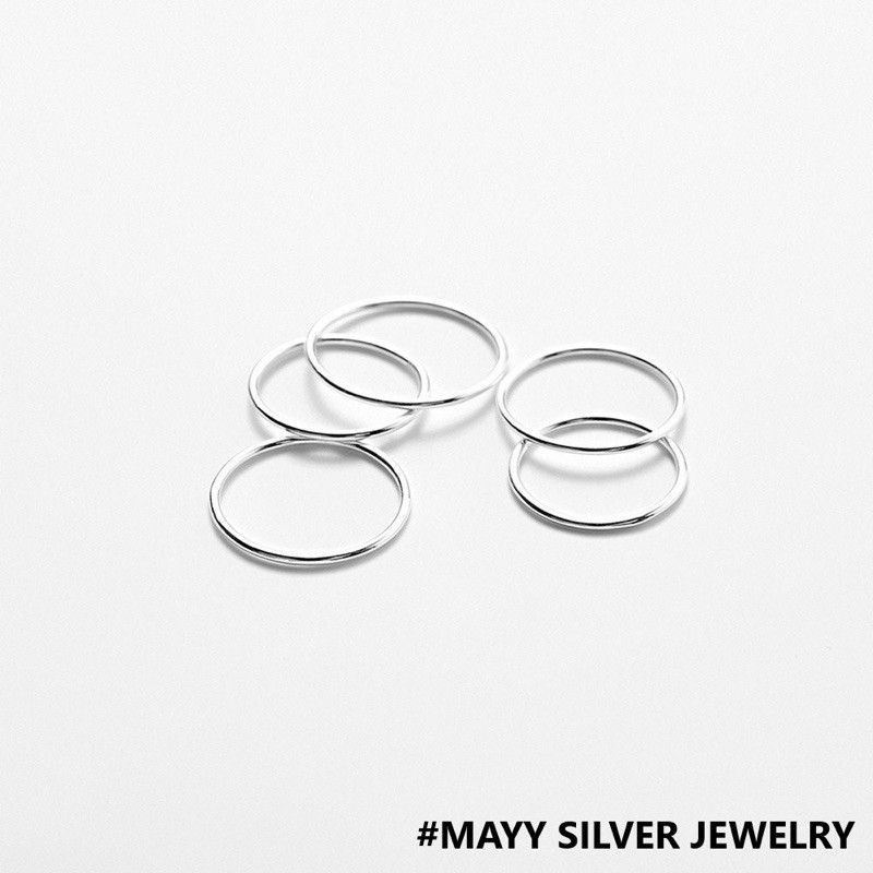 Nhẫn nữ trơn bạc ta Mayy Silver
