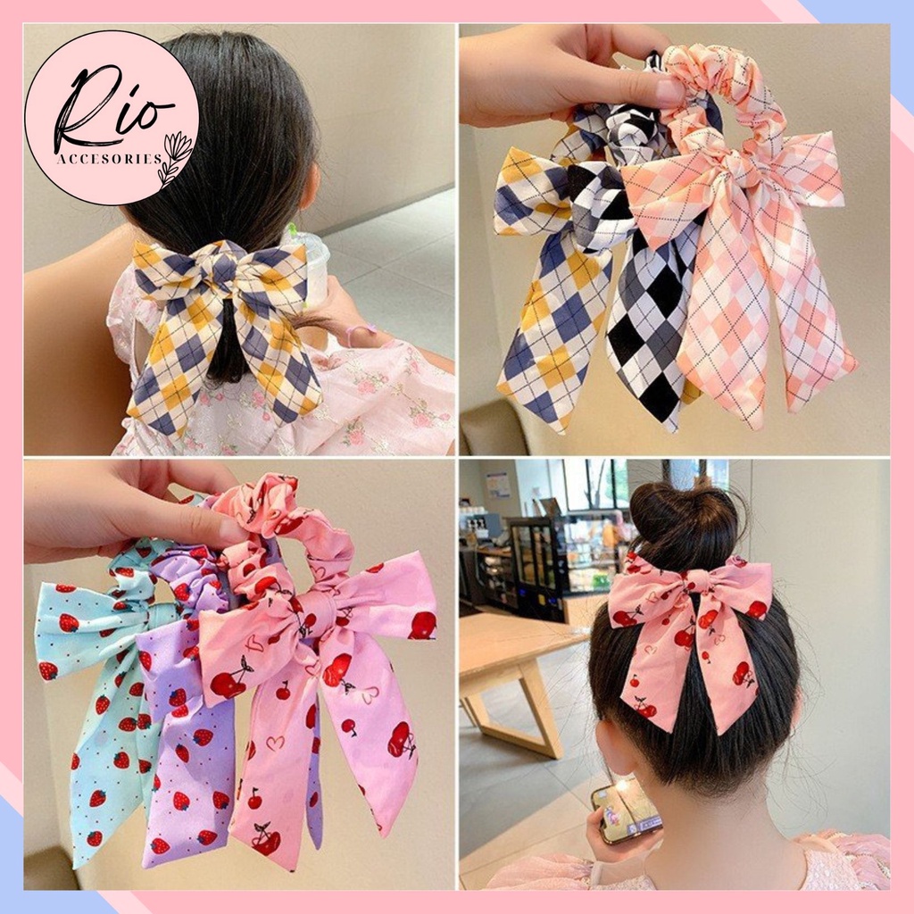 Dây cột tóc hình nơ ngọt ngào dễ thương phong cách Hàn quốc DNN