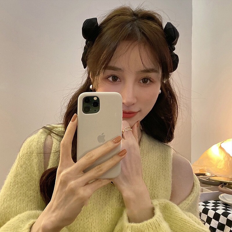 Bờm tóc đính chiếc nơ 2 bên màu đen cute BT536