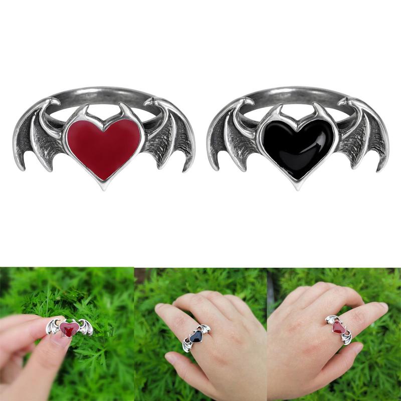 Nhẫn Hình Cánh Dơi Trái Tim Thời Trang Làm Quà Tặng Giáng Sinh