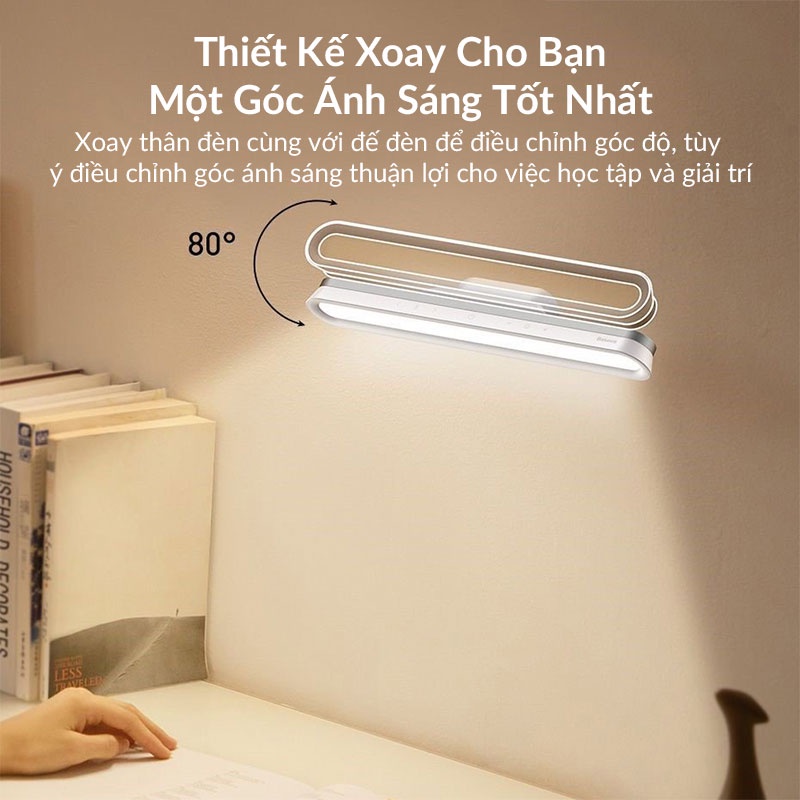 Đèn Cảm Ứng Nam Châm Gắn Tường Baseus Dành Cho Bàn Làm Việc Phòng Ngủ Bếp Ăn Njoyshop