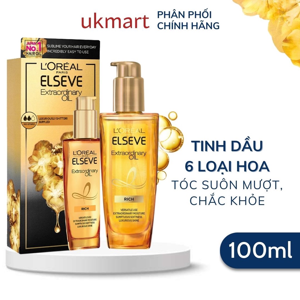 Dầu Dưỡng Tóc L'Oreal Tinh Dầu Hoa Tự Nhiên Elseve Extraodinary Oil 100ml