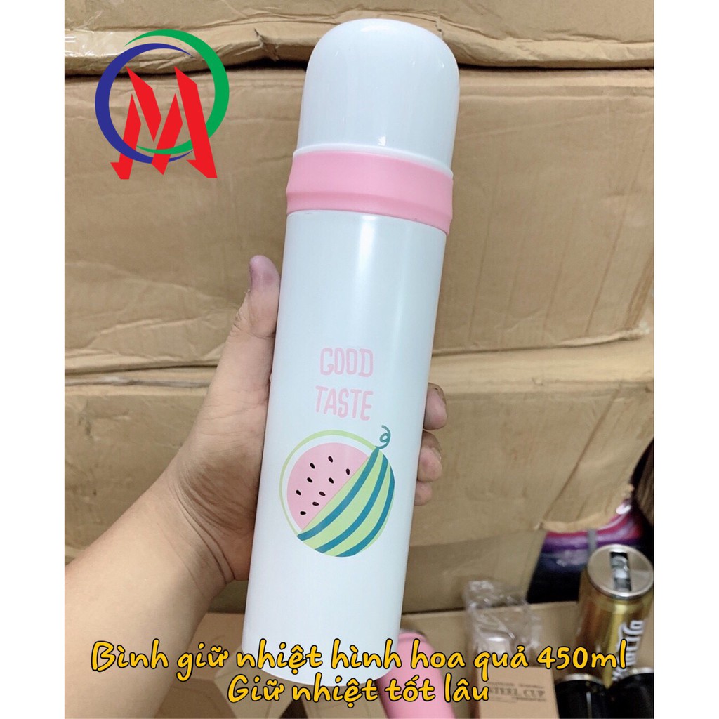 [ĐƯỢC CHỌN MẪU] Bình giữ nhiệt hình hoa quả 450ml