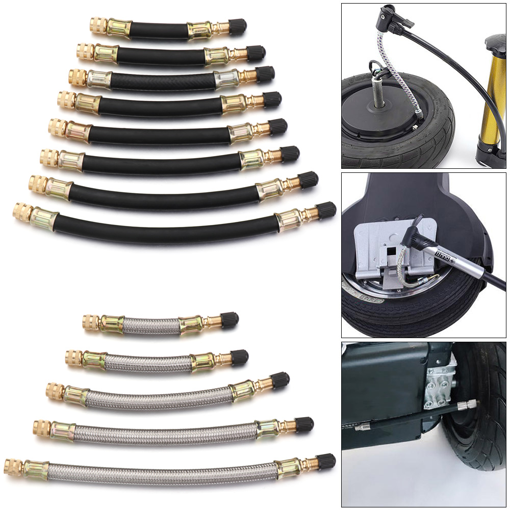 Ống bơm hơi bánh xe bằng thép không gỉ + silicone nhỏ gọn tiện lợi thích hợp cho xe scooter điện