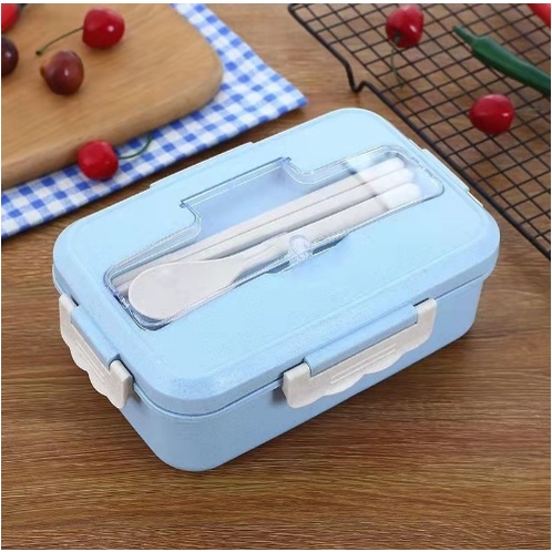 Hộp cơm văn phòng giữ nhiệt 3 ngăn tặng kèm muỗng thìa cao cấp an toàn sức khỏe sử dụng được lò vi sóng