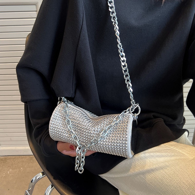 Ielgy Túi Xách Đính Kim Cương Giả Phối Dây Xích Dễ Phối Đồ Cho Nữ