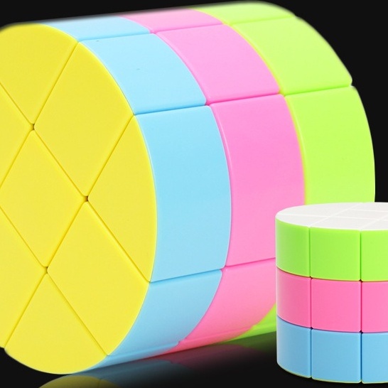 Rubik Biến Thể Hình Trụ Nhiều Màu Cylinder Rubik Z-Cube Cloud 3-layer Cylinder Stickerless