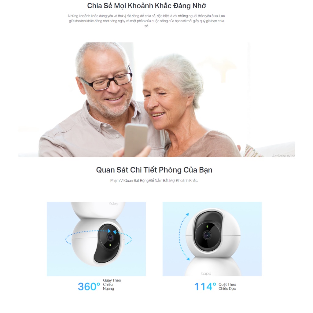 Camera TPLink Tapo C210 / C200 Thông Minh 3M 2M Quản Lí App Đàm Thoại 2 Chiều - Chính Hãng