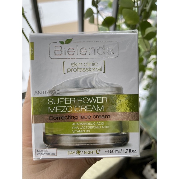 Kem dưỡng Bielenda Super Power Mezo Skin Clinic trắng da chống lão hoá mờ thâm nám giảm mụn 50ml