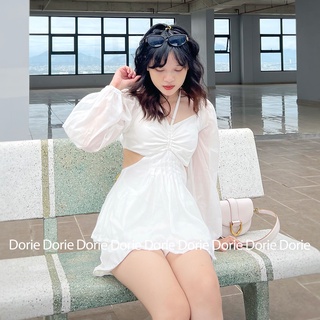 Set Áo Cutout Nhún Ngực Đan Dây Lưng + Quần Short Freesize
