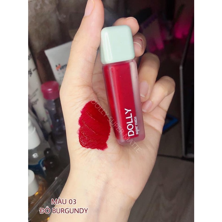 Son kem lì  Dolly super matte, son kem lì không chì bền màu lâu trôi MUA 2 THỎI TẶNG 1 DƯỠNG MÔI