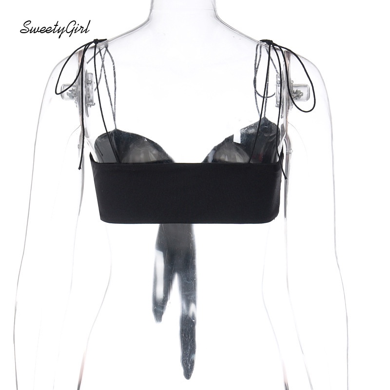 Áo Tank Top Cổ Chữ V Màu Trơn Đính Nơ Quyến Rũ Thời Trang Dành Cho Nữ 2022