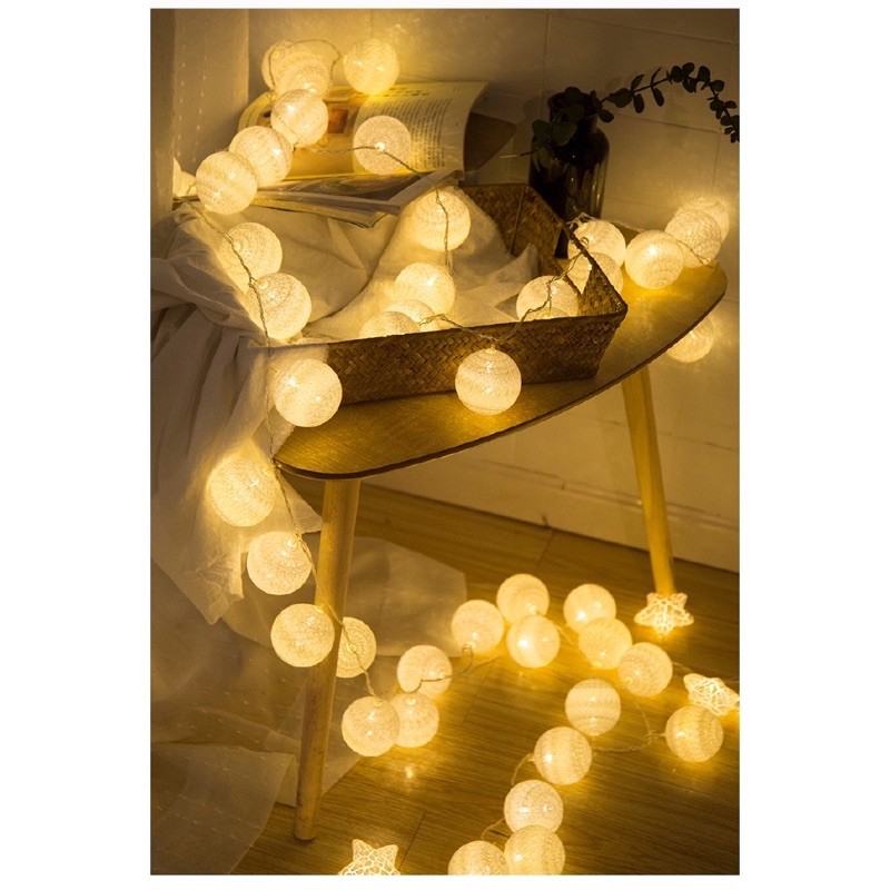 Bộ 20 banh vải gắn dây đèn LED thiết kế độc đáo cho dịp giáng sinh, trang trí nhà cửa siêu đẹp và tinh tế - hàng có sẵn